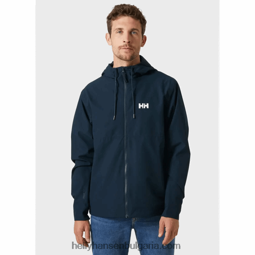 мъже мъжко дъждовно яке за градски такелаж 80V22D250 военноморски флот Helly-Hansen
