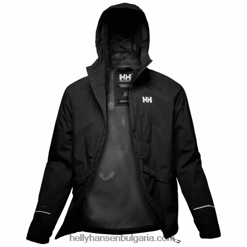 мъже мъжко бързо яке за дъжд 80V22D253 черен Helly-Hansen