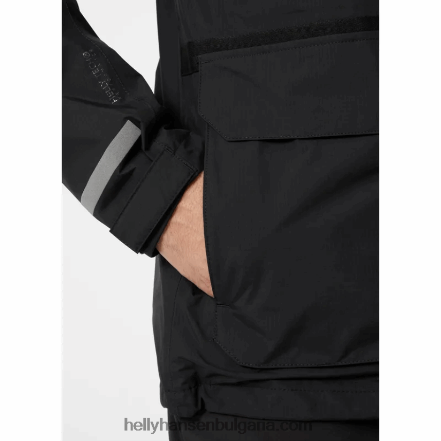 мъже мъжко патрулно яке за дъжд 80V22D276 черен Helly-Hansen