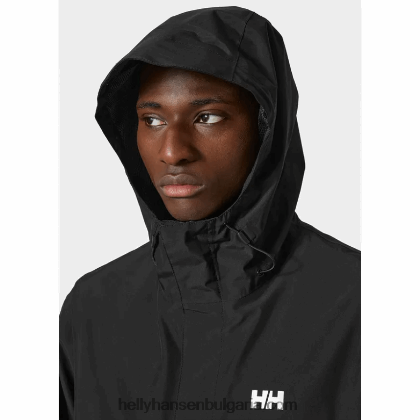 мъже мъжко портланд яке за дъжд 80V22D292 черен Helly-Hansen