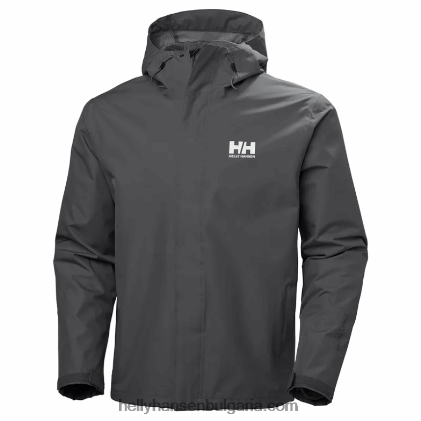 мъже мъжко яке за дъжд seven j 80V22D169 дървени въглища Helly-Hansen