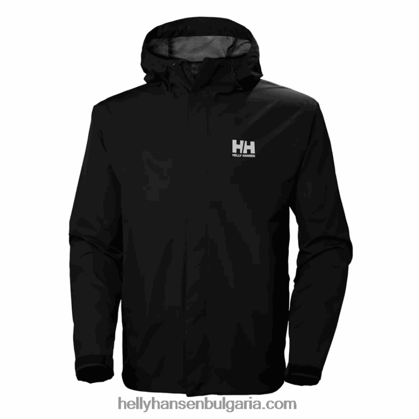 мъже мъжко яке за дъжд seven j 80V22D171 черен Helly-Hansen