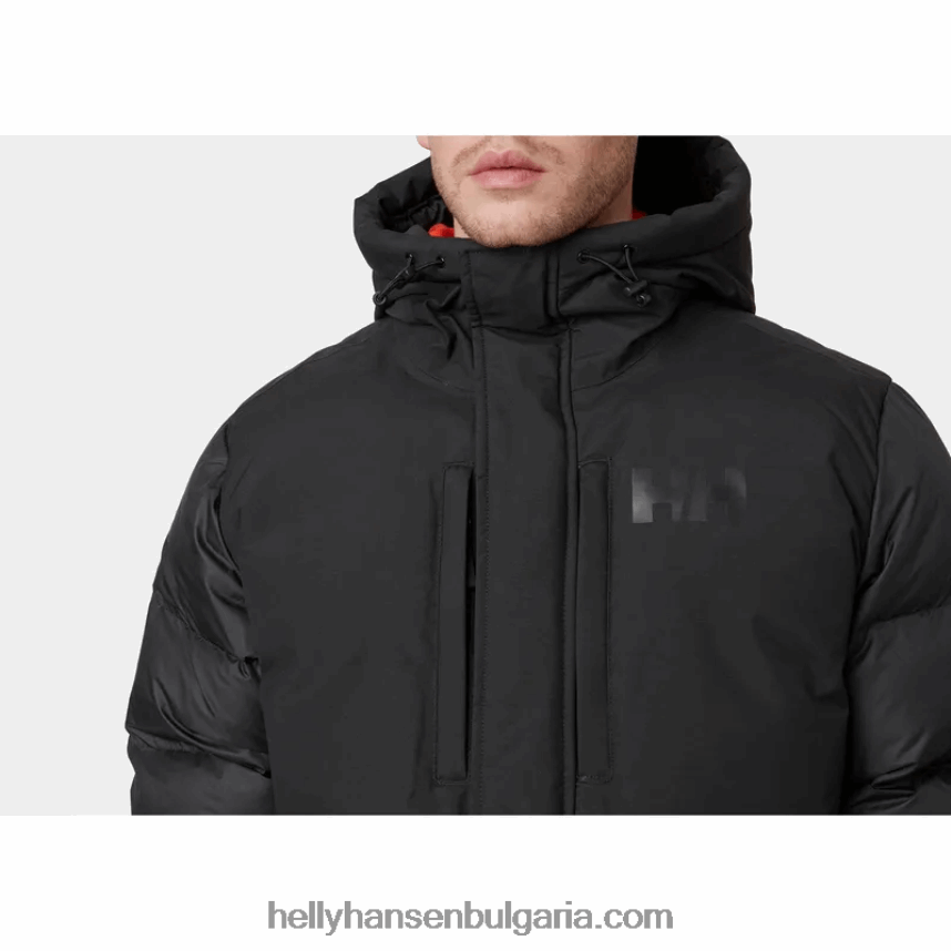мъже мъжко активно бухнало дълго яке 80V22D356 черен Helly-Hansen