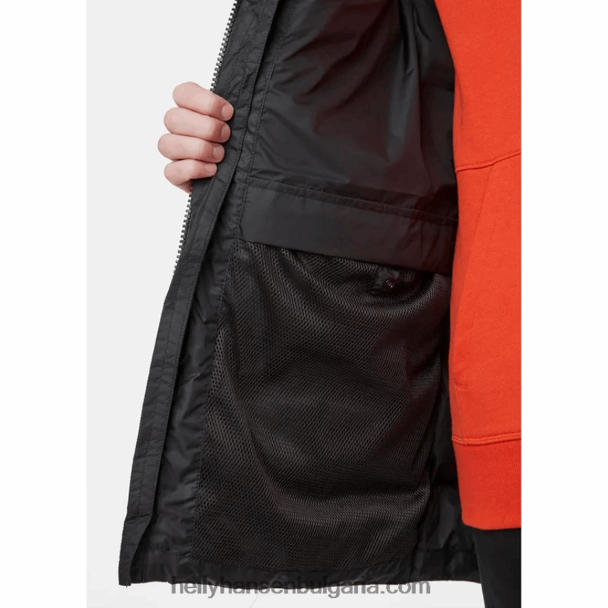 мъже мъжко активно бухнало дълго яке 80V22D356 черен Helly-Hansen