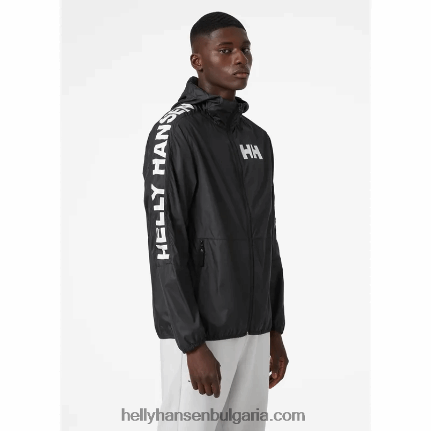 мъже мъжко активно яке за вятър 80V22D361 черен Helly-Hansen