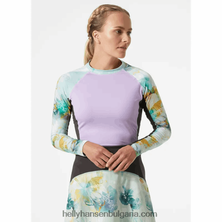 Жени дамски водни дрехи рашгард 80V22D2721 нефрит esra/морска ивица Helly-Hansen