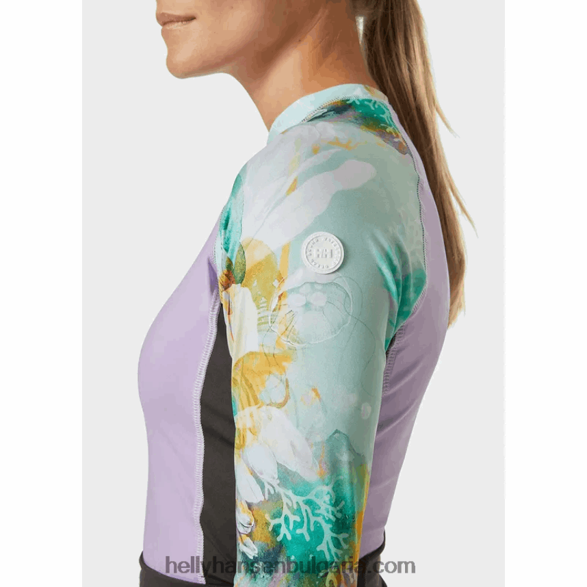 Жени дамски водни дрехи рашгард 80V22D2721 нефрит esra/морска ивица Helly-Hansen