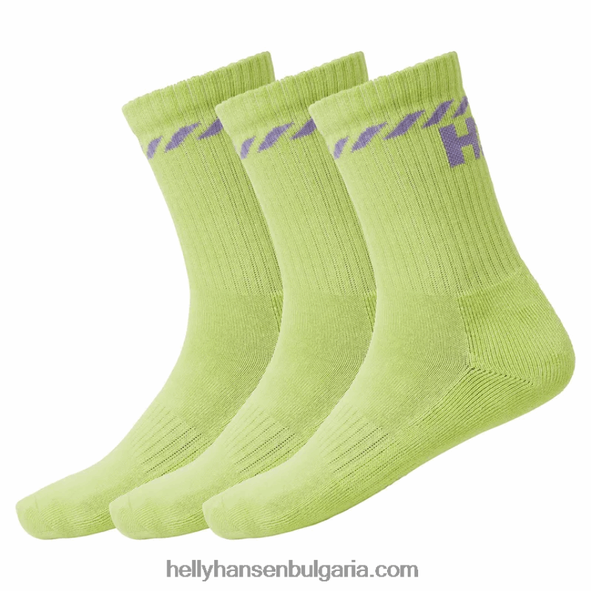 мъже унисекс памучни спортни чорапи 3 бр 80V22D1282 абанос/жад Helly-Hansen