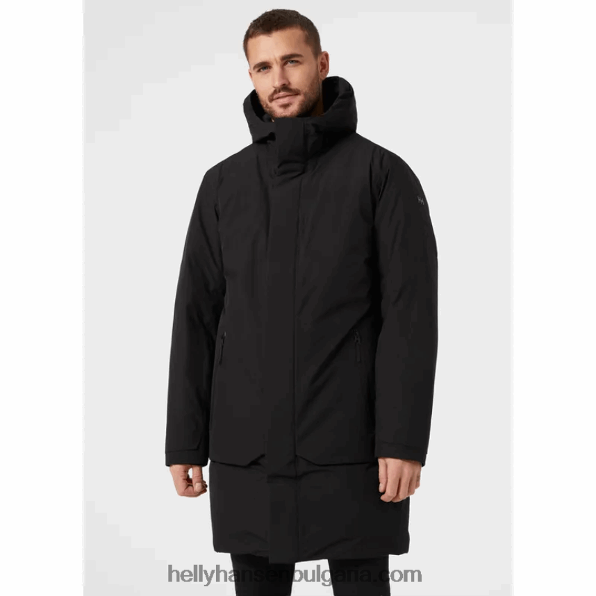 мъже мъжко градско професионално пухено палто 80V22D350 черен Helly-Hansen